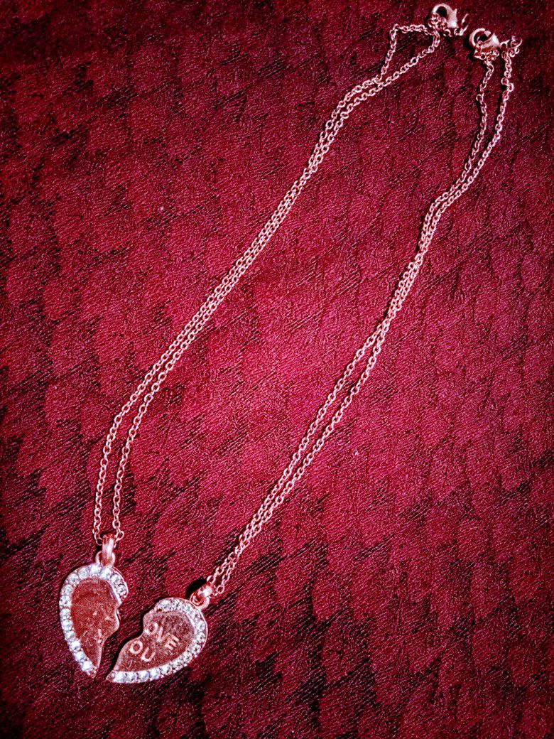 Matching Necklaces With  "I Love You Heart"