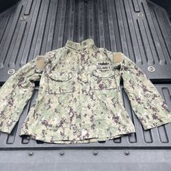 US NAVY Working UNIFORM NWU TYPE 3 BLOUSE Shirt USN Men’s Jacket Medium Short