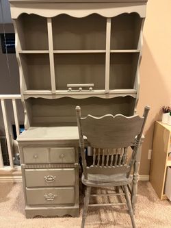 Desk with hutch and chair