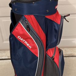 Like New 14 Way Datrek Cart Golf Bag with Rain Cover and Cooler Pocket