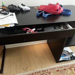 Black Modern Computer desk with right Hand shelves With Drawer