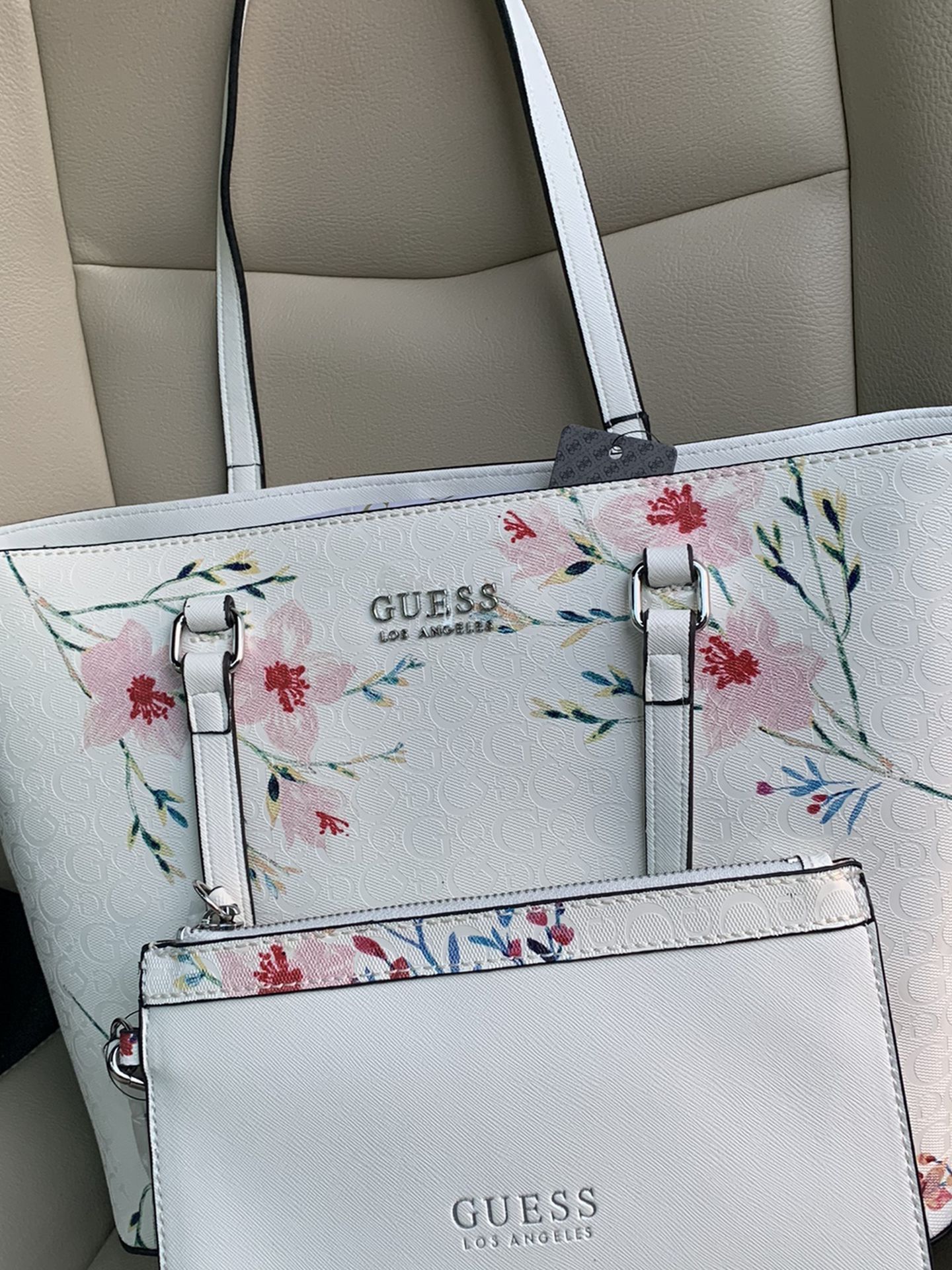 Guess Floral Purse With Matching Wristlet