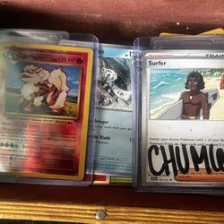 Pokemon Card Lot With Two Graded Pokemon Cards And Autograph Chumlee Card