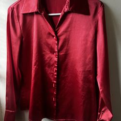 red silk buttom up