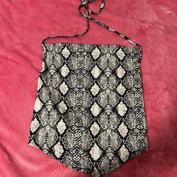 snake print tie halter