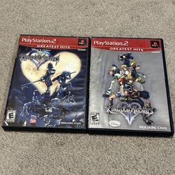 Kingdom Hearts 1 (Complete) and 2 (No Manual) PS2 PlayStation 2 Bundle Lot