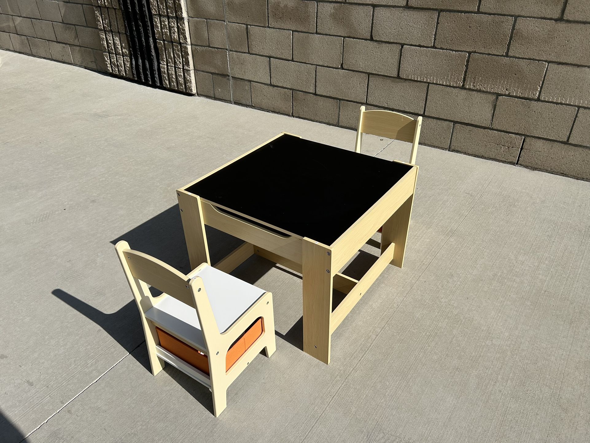NEW Kids Table & Chair Set w/Removable Blackboard, Toddler Table & Chairs w/Storage Drawer, Kids Activity Table For Classroom, Playroom
