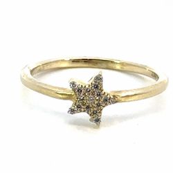 Woman’s Ladies 14k Yellow Gold CZ Cubic Zirconia Star Band Stackable Ring Size 7 GP3118316