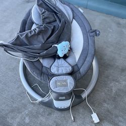 Jool Baby Nova Electric Baby Swing for Newborns, Bluetooth Music with 10 Melodies, Remote Control, Gray