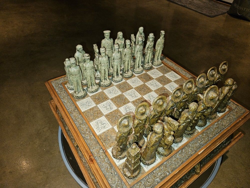 Historical Carved Chess Set 