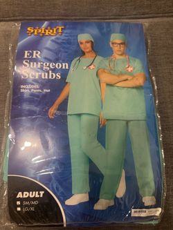 Surgeon Scrubs for Men Women Costume for Adults Size SM/ Med