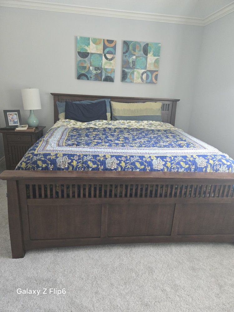 King size bed frame and side table 300$,All Products : American Fashion Style Bags On Sale