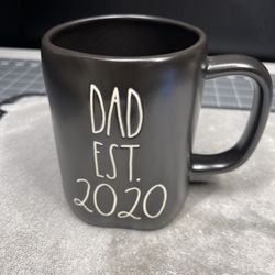New Rae Dunn Mug Dad EST 2020 Cup Coffee Black NEW 