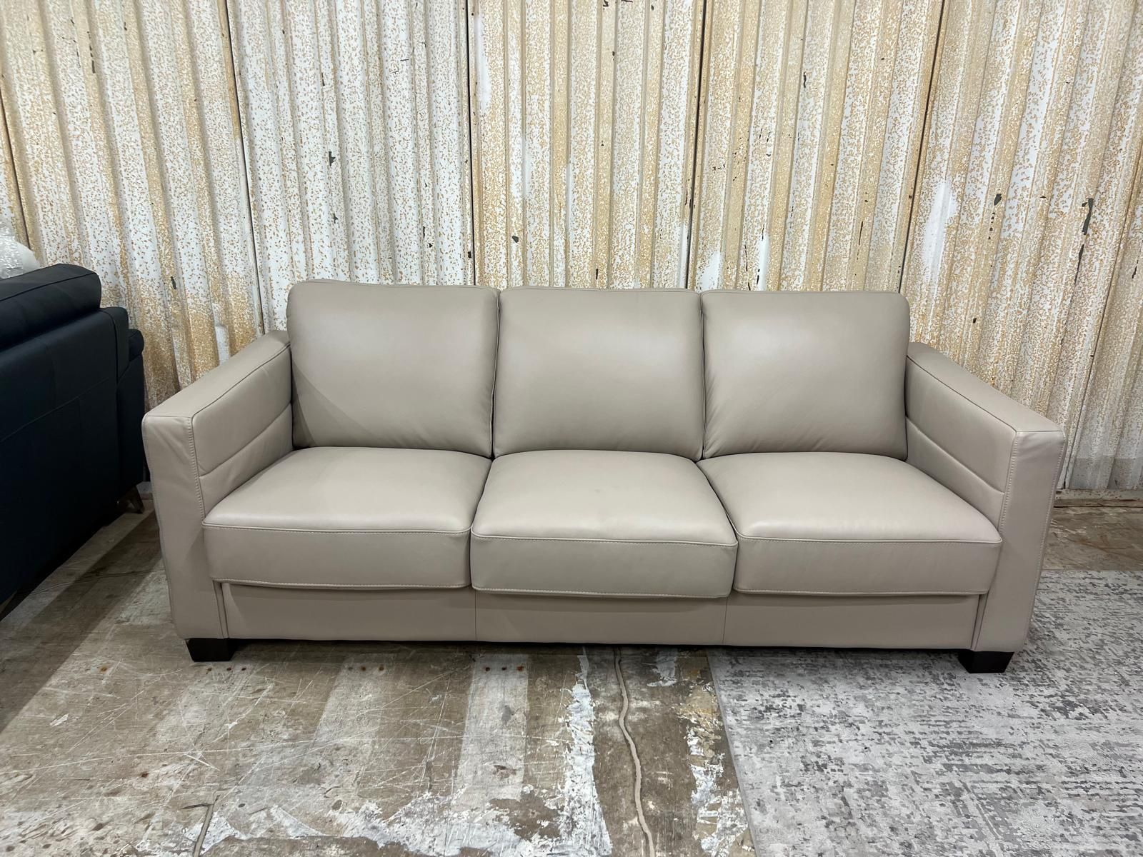 Beautiful Tan Leather Sofa 2 Piece Set Delivery Available