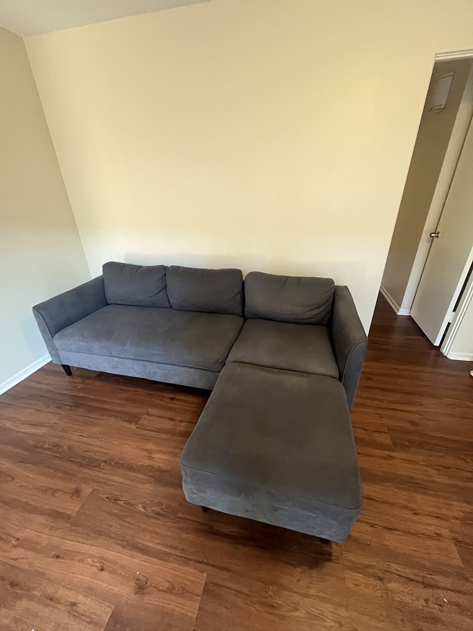 Blue 3-Seat Couch/Sofa with matching Ottoman - Used