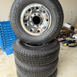 (4) LT 235/85/16 Ironman Radial A/P tires on 16” Ford F-250 wheels 