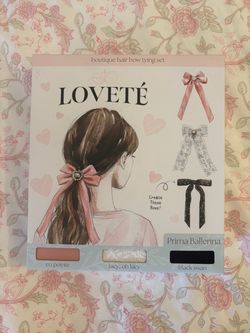 New Loveté Boutique Hair Bow Tying Set - Prima Ballerina Edition DIY Bow Kit (3 Pack)