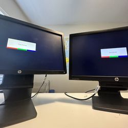 Two HP Computer Monitors