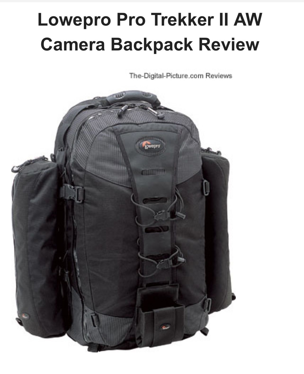 Lowepro Camera Bag Backpack Pro trekker AW 2 Used