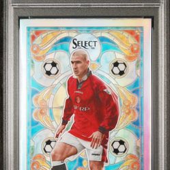2023 Select FIFA Eric Cantona Stained Glass #29 PSA 9 Manchester United 