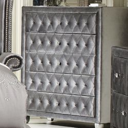 GREY VELVET 5 Drawer Chest 🩶😍🩶