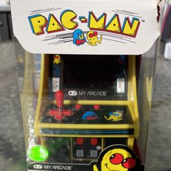 My Arcade Micro Player Mini Arcade Machine: Pac-Man Video Game, Fully Playable, 6.75 Inch Collectible, Color Display, Speaker, Volume Buttons, Headpho