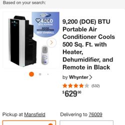 Portable Air Conditioner With Heat Dehumidifier Heater