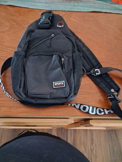 Black Sports Sling Crossbody Bag