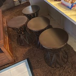 BAR STOOLS BROWN STEEL”