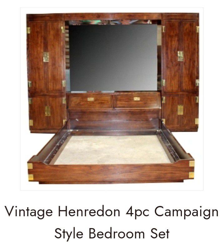 Henredon Scene One Queen Campaign Bedroom Set $1750obo