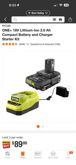 Ryobi 2ah Battery Comes With Charger
