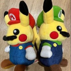 Mario And Luigi Pikachu Plushies