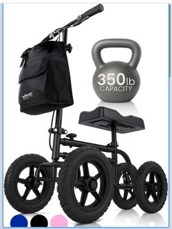 Vive Mobility All Terrain Knee Scooter Walker for Foot Injuries - Adult size 350 lb capacity