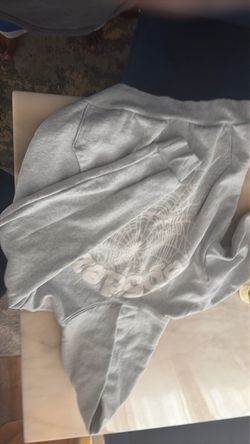 Grey sp5der hoodie size medium