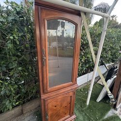 vintage-style wooden corner cabinet