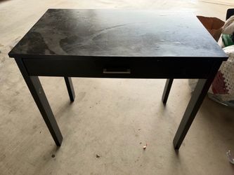 Black Wood Desk with Drawer