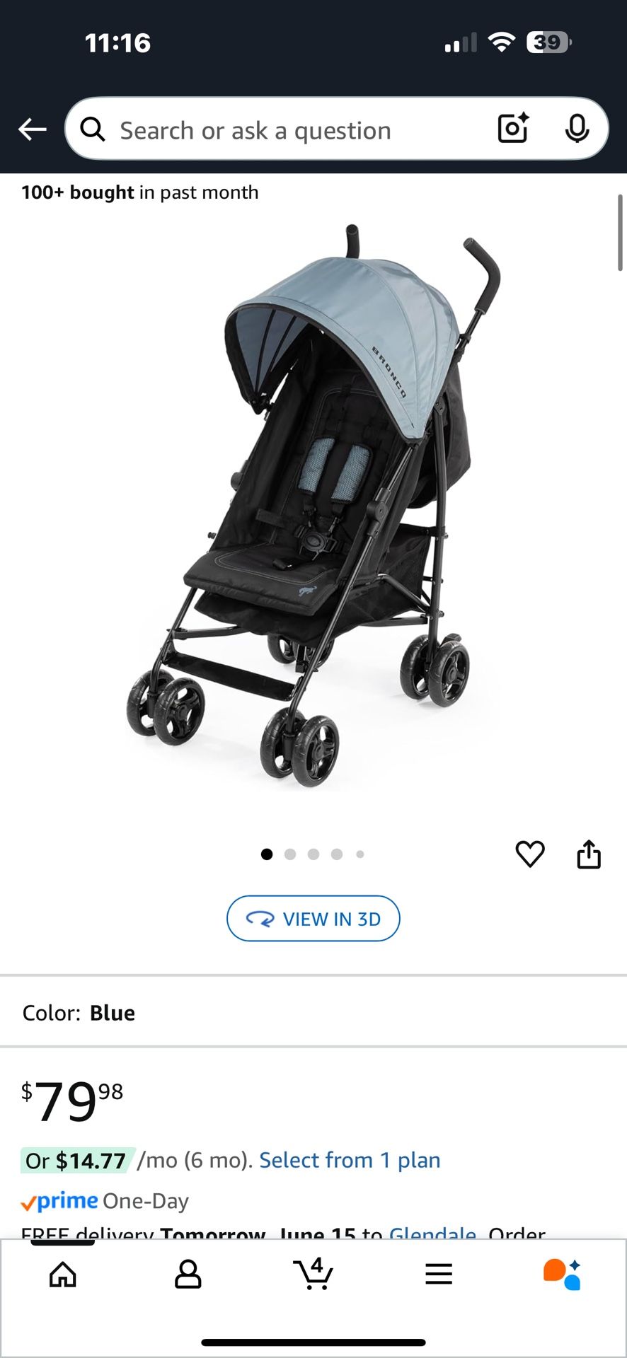 Summer Infant Ford Bronco HighGear Stroller by Bright Starts, Lightweight Foldable