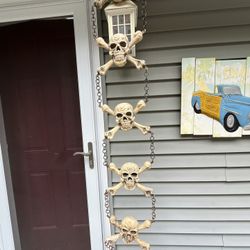 Used Halloween Skelaton Hanging Display Good Cond 