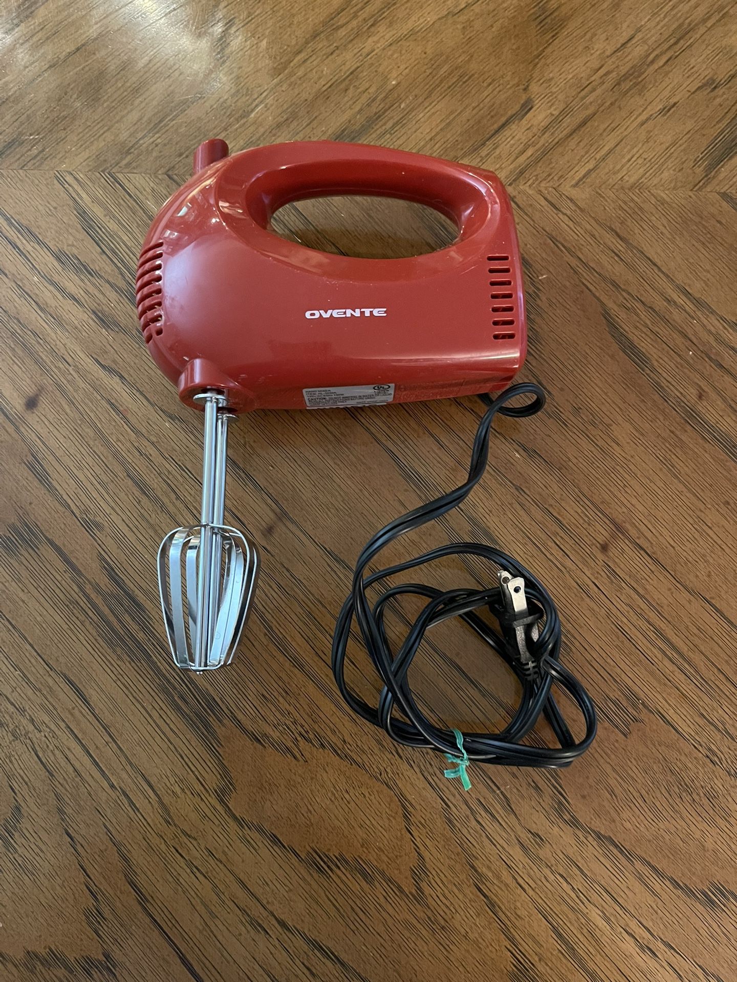 Ovente HM151R 5 Speed Electric Hand Mixer with Stainless Steel Mixing Whisks