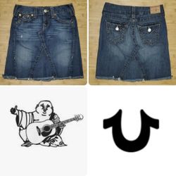 CUTE !True Religion Denim Skirt 26 