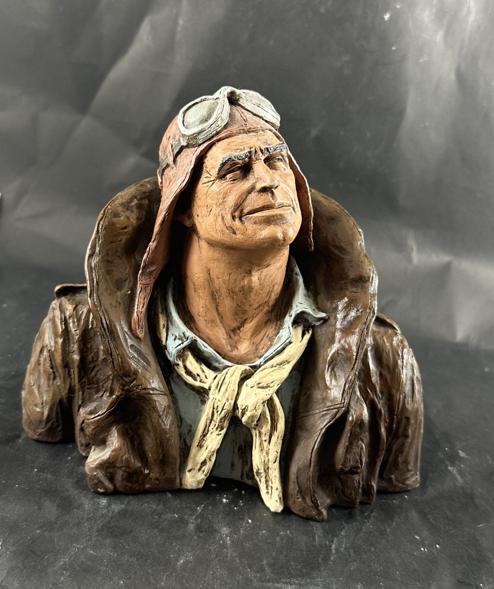 Vintage 1973 FLYING LEATHER Michael Garman Pilot AVIATOR Sculpture