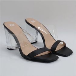 BP Nordstrom Naomi Clear Black Heels 