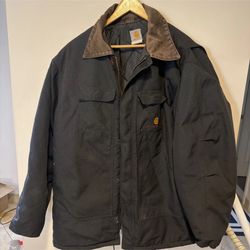 Carhartt Traditional Jacket 2XL Black Duck Canvas Quilted Corduroy *Check Photos