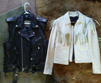 Leather jacket and vest