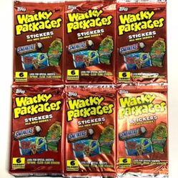 Lot Of (x6) 2004 Topps Wacky Packages 6-Parody Stickers All-New Senses - NEW