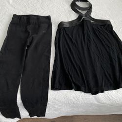 Ladies/Girls Dressy Black Top and Adidas Leggings