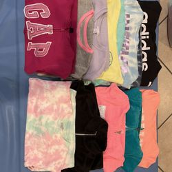 12 hoodies, zip ups, and crewnecks for 10-12 year old