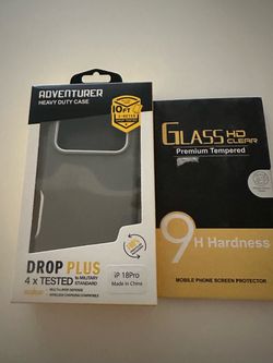 18 pro Dual layer case + Holster clip + Glass screen protector