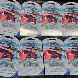 Disney Lorcana Winterspell Sleeved Booster Packs! 8 Pack Lot! New Factory Sealed