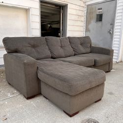 Reversible Gray Fabric Sofa (Free Delivery)🚚